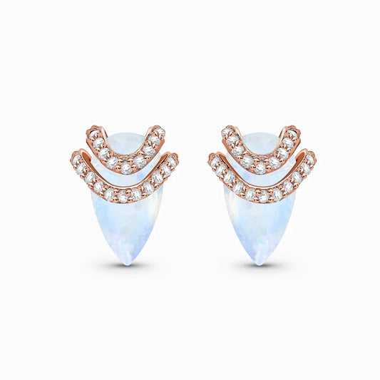 Goddess Studs - Monstone & Zircon