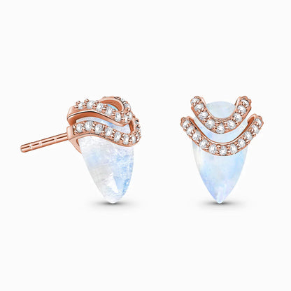 Goddess Studs - Monstone & Zircon